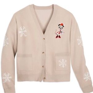 Disney Parks Minnie Mouse Holiday Cardigan.